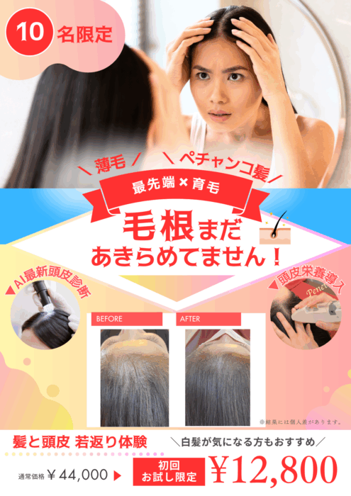 限定キャンペーン★髪と頭皮の若返り体験